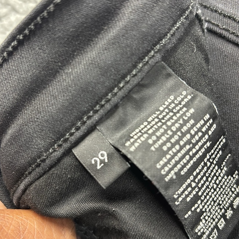 💚👖J Brand Maria Highway Black Size 29 Stretch Cotton Blend Raw Hem - Picture 8 of 11